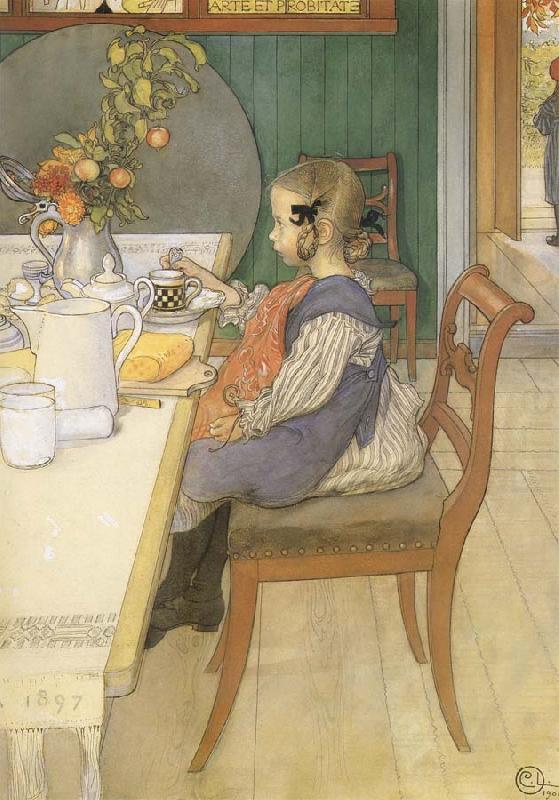 A Late-Riser-s Miserable Breakfast, Carl Larsson